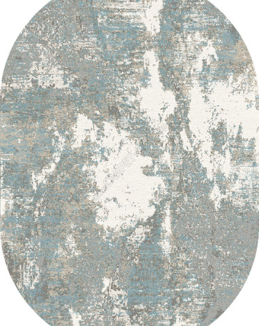 Ковер российский 27704-23318 Лакшери (Полиэстер, серый, голубой) овальный